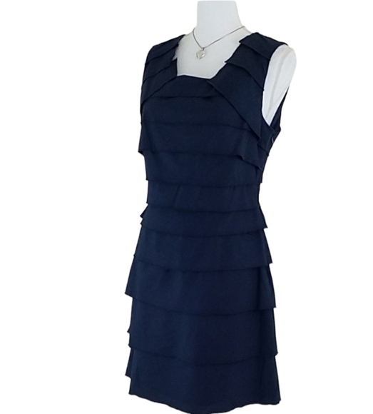 Max and Cleo~Sz 8~Navy Blue Ruffle Dress NWT. - Picture 1 of 11